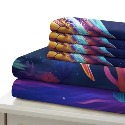 Tortue de mer Housse de Couette Imprimée 3D Douce 3 Pièces Literie Garçons Filles