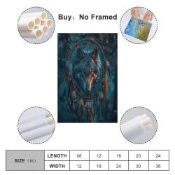 Loup Peinture sur toile sans cadre, impressions posters art mural pour déco maison chambre bureau
