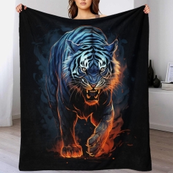 Tiger 3D Printed Fleece Throw Blanket Soft Cozy Blanket for Couch Sofa Bed Office