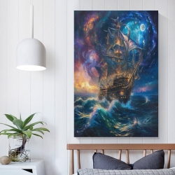 Voilier Peinture sur toile sans cadre, impressions posters art mural pour déco maison chambre bureau