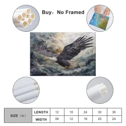 Aigle Peinture sur toile sans cadre, impressions posters art mural pour déco maison chambre bureau