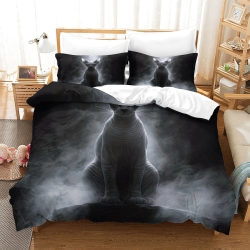 Chat sphynx Housse de Couette Imprimée 3D Douce 3 Pièces Literie Garçons Filles