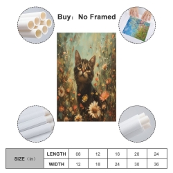 Cute Chat Peinture sur toile sans cadre, impressions posters art mural pour déco maison chambre bureau