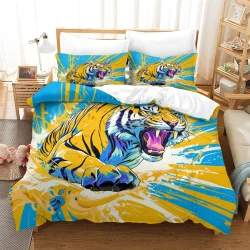 Tigre Funda Nórdica Impresa en 3D Suave 3 Piezas Ropa de Cama para Niños Niñas