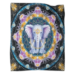 Éléphant Plaid en Polaire Imprimé 3D Couverture Douce Confortable pour Canapé Lit Bureau