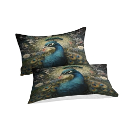 Paon Housse de Couette Imprimée 3D Douce 3 Pièces Literie Garçons Filles