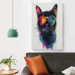 Chat Peinture sur toile sans cadre, impressions posters art mural pour déco maison chambre bureau