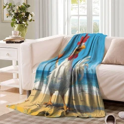 Gallo Manta de Forro Polar Impresa en 3D Suave y Acogedora para Sofá Cama Oficina
