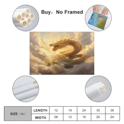 Dragon Peinture sur toile sans cadre, impressions posters art mural pour déco maison chambre bureau