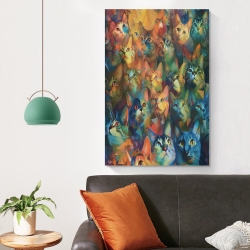 Chat Peinture sur toile sans cadre, impressions posters art mural pour déco maison chambre bureau