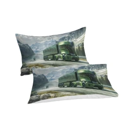 Gros camion Housse de Couette Imprimée 3D Douce 3 Pièces Literie Garçons Filles