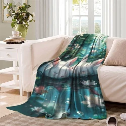 Lapin Petit lapin Plaid en Polaire Imprimé 3D Couverture Douce Confortable pour Canapé Lit Bureau