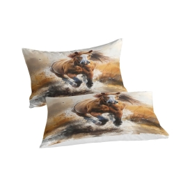Cheval Housse de Couette Imprimée 3D Douce 3 Pièces Literie Garçons Filles