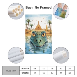 Crocodile Peinture sur toile sans cadre, impressions posters art mural pour déco maison chambre bureau