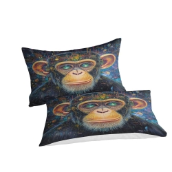 Gorille Housse de Couette Imprimée 3D Douce 3 Pièces Literie Garçons Filles