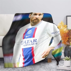 Lionel Messi Plaid en Polaire Imprimé 3D Couverture Douce Confortable pour Canapé Lit Bureau