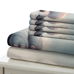 Éléphant Housse de Couette Imprimée 3D Douce 3 Pièces Literie Garçons Filles
