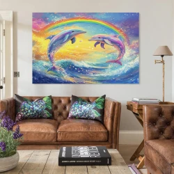 Delfin Unrahmtes Leinwandbild, Wandkunst-Poster-Drucke für Zuhause, Schlafzimmer, Büro Dekoration