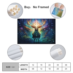 Renne Peinture sur toile sans cadre, impressions posters art mural pour déco maison chambre bureau