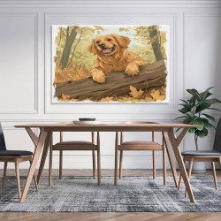 Golden Retriever Unframed Canvas Painting, Wall Art Poster Prints for Home Bedroom Office Decoration
