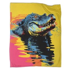 Crocodile 3D Printed Fleece Throw Blanket Soft Cozy Blanket for Couch Sofa Bed Office