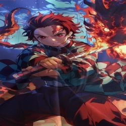 Tueur de démons: Demon Slayer Housse de Couette Imprimée 3D Douce 3 Pièces Literie Garçons Filles