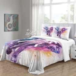 Éléphant Housse de Couette Imprimée 3D Douce 3 Pièces Literie Garçons Filles