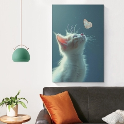 Cute Chat Peinture sur toile sans cadre, impressions posters art mural pour déco maison chambre bureau