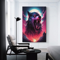 Loup Peinture sur toile sans cadre, impressions posters art mural pour déco maison chambre bureau