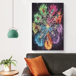 Crâne Peinture sur toile sans cadre, impressions posters art mural pour déco maison chambre bureau
