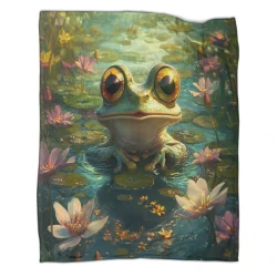 Grenouille Plaid en Polaire Imprimé 3D Couverture Douce Confortable pour Canapé Lit Bureau