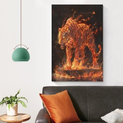 Tigre Peinture sur toile sans cadre, impressions posters art mural pour déco maison chambre bureau
