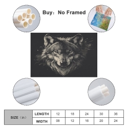 Loup Peinture sur toile sans cadre, impressions posters art mural pour déco maison chambre bureau