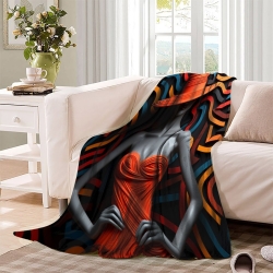 Art abstrait Femmes Plaid en Polaire Imprimé 3D Couverture Douce Confortable pour Canapé Lit Bureau