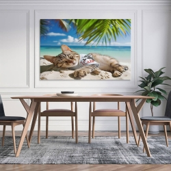 Chat Peinture sur toile sans cadre, impressions posters art mural pour déco maison chambre bureau