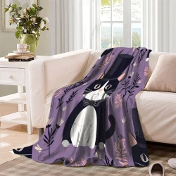 Cartoon Gatto Coperta in Pile Stampata 3D Morbida e Confortevole per Divano Letto Ufficio