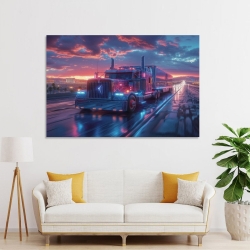 Gros camion Peinture sur toile sans cadre, impressions posters art mural pour déco maison chambre bureau