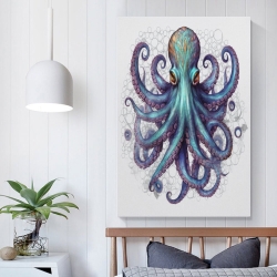 Pieuvre Peinture sur toile sans cadre, impressions posters art mural pour déco maison chambre bureau
