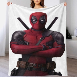 Marvel Deadpool Plaid en Polaire Imprimé 3D Couverture Douce Confortable pour Canapé Lit Bureau