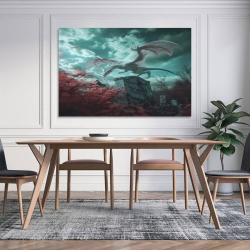 Dragon Peinture sur toile sans cadre, impressions posters art mural pour déco maison chambre bureau
