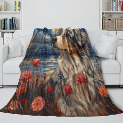 Bernese Mountain Dog 3D Printed Fleece Throw Blanket Soft Cozy Blanket for Couch Sofa Bed Office