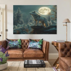 Loup Peinture sur toile sans cadre, impressions posters art mural pour déco maison chambre bureau
