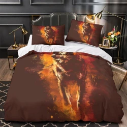 Loup Housse de Couette Imprimée 3D Douce 3 Pièces Literie Garçons Filles