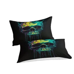 Crâne Housse de Couette Imprimée 3D Douce 3 Pièces Literie Garçons Filles