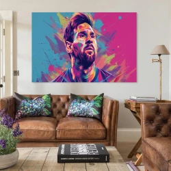 Lionel Messi Peinture sur toile sans cadre, impressions posters art mural pour déco maison chambre bureau