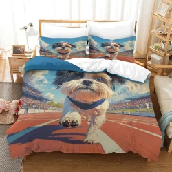 Shih Tzu Housse de Couette Imprimée 3D Douce 3 Pièces Literie Garçons Filles