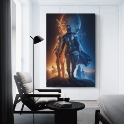 Mandaloriano Star Wars Pintura en lienzo sin marco, impresiones de pósters arte pared para decoración hogar dormitorio oficina
