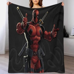 Marvel Deadpool Manta de Forro Polar Impresa en 3D Suave y Acogedora para Sofá Cama Oficina