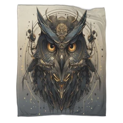 Hibou Plaid en Polaire Imprimé 3D Couverture Douce Confortable pour Canapé Lit Bureau