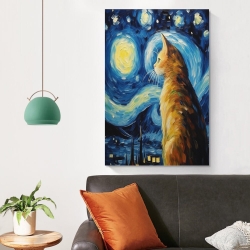 Chat Peinture sur toile sans cadre, impressions posters art mural pour déco maison chambre bureau